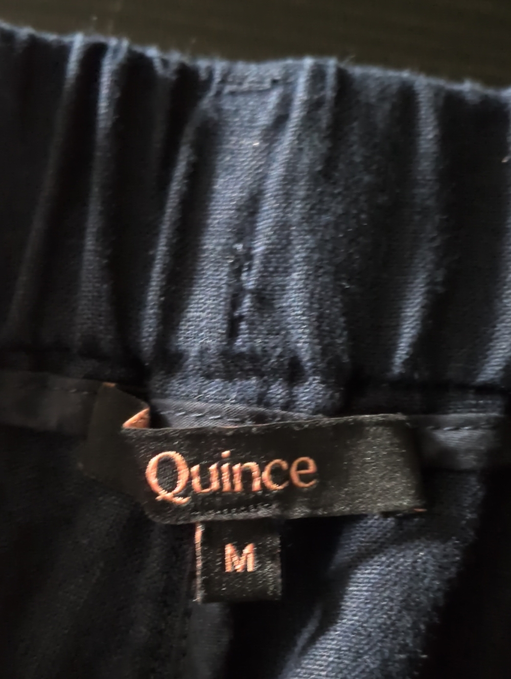 Quince Linen Pants Navy Blue Women's Medium Elastic Waist And Pockets - Picture 7 of 10